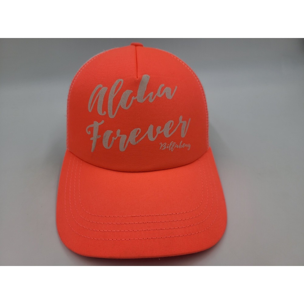 Women Aloha Forever Billabong Mesh Trucker Snapback Hat Cap Beach Mom Pink White